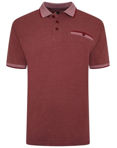 KAM Pique Melange Poloshirt Burgund